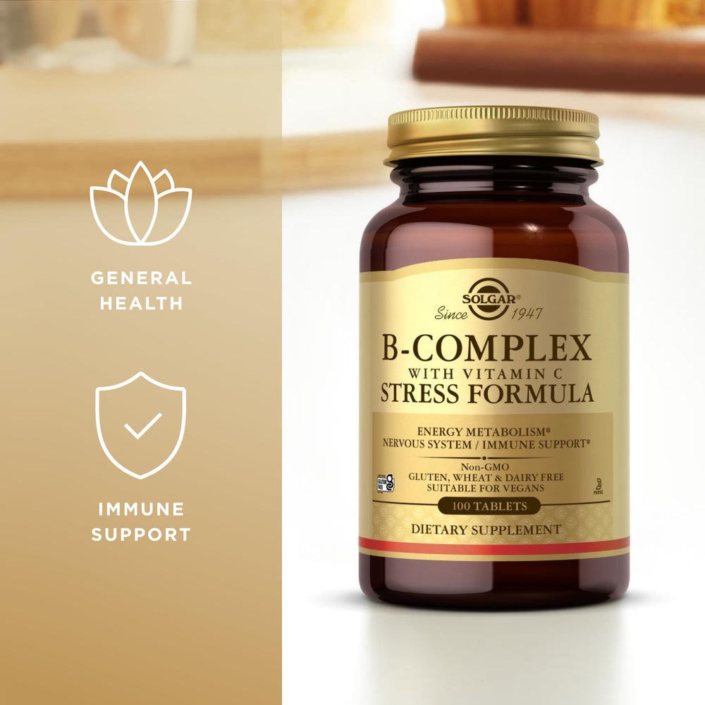 Solgar B-Complex with Vitamin C packaging and label