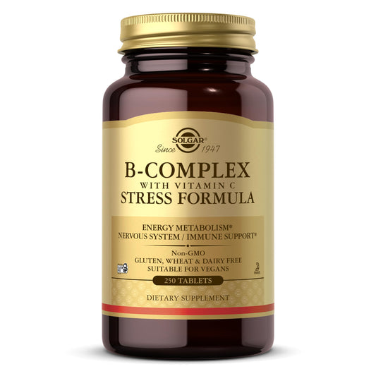 Solgar B-Complex with Vitamin C Stress Formula bottle front view