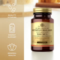 Vegan, non-GMO, gluten-free Solgar Vitamin B12 Methylcobalamin