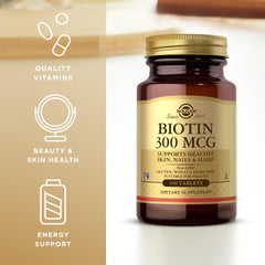 Biotin 300 mcg supplement facts label