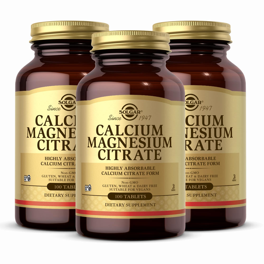 Solgar Calcium Magnesium Citrate 3-pack bottles exterior