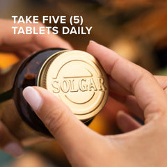 Close-up of Solgar Calcium Magnesium Citrate tablets