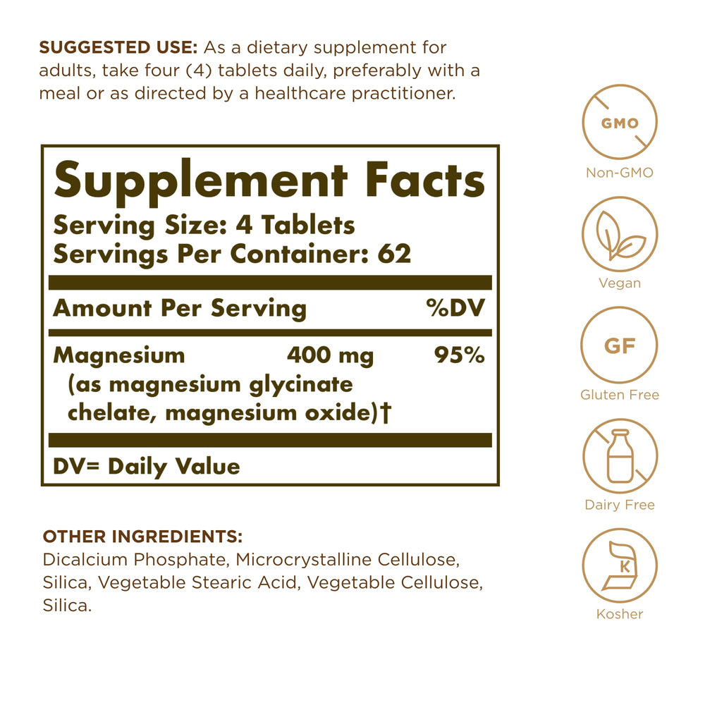 Solgar Chelated Magnesium ingredients list