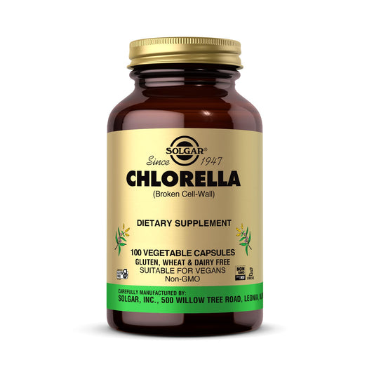 Solgar Chlorella 100 Vegetable Capsules bottle