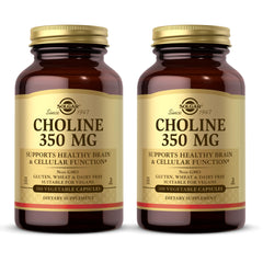 Solgar Choline 350 mg bottle with 100 Vcaps, 2-pack