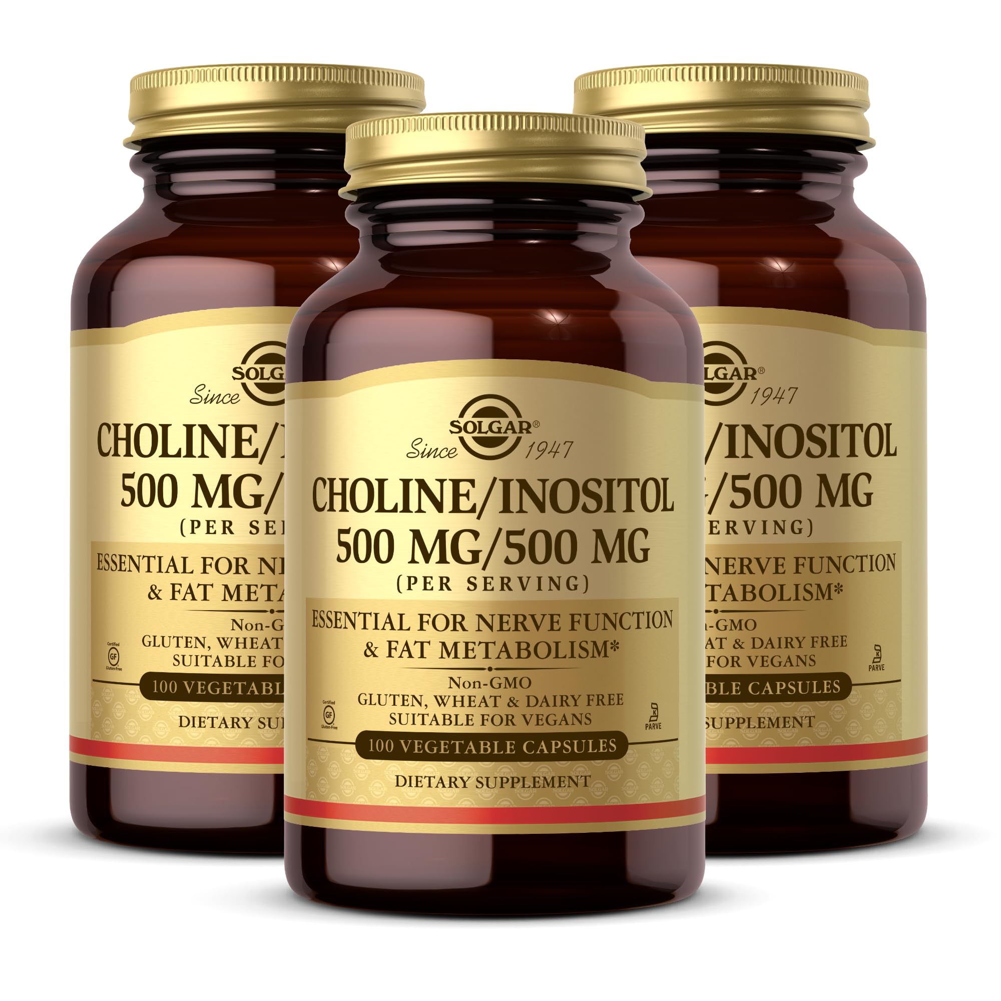 Solgar Choline/Inositol 500 mg/500 mg bottles - 3-pack
