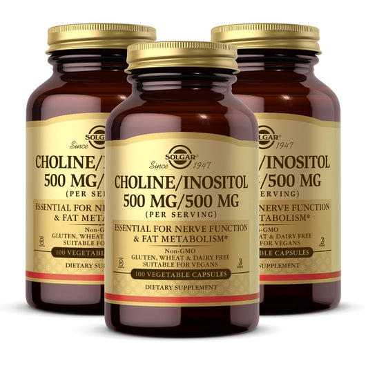 Solgar Choline/Inositol 500 mg/500 mg bottles - 3-pack