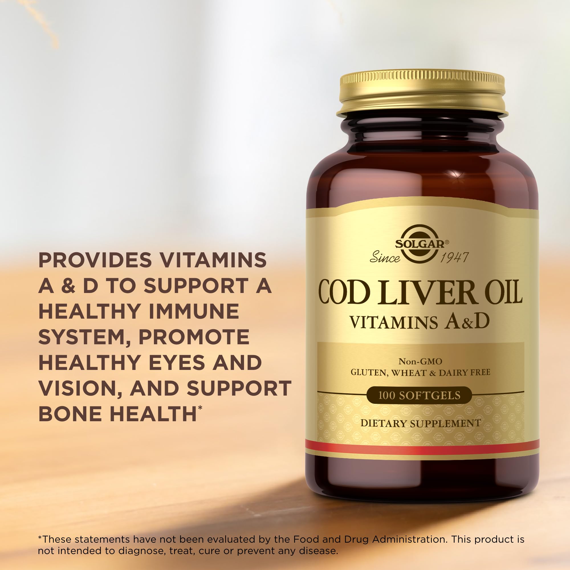 Back of Cod Liver Oil bottle showing nutrition facts