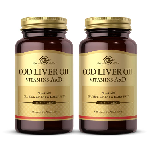 Solgar Cod Liver Oil 250 Softgels bottle - front view
