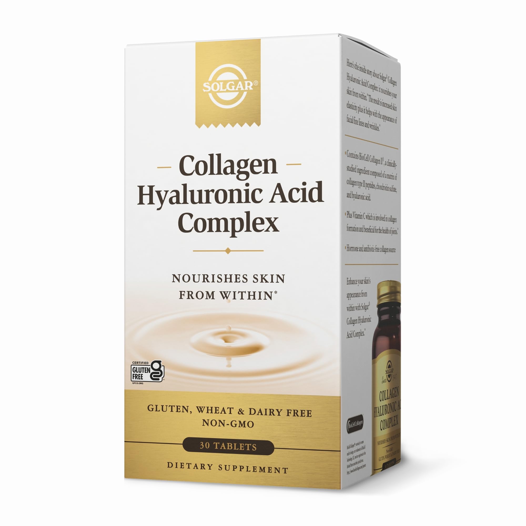 Solgar Collagen Hyaluronic Acid Complex bottle – front view