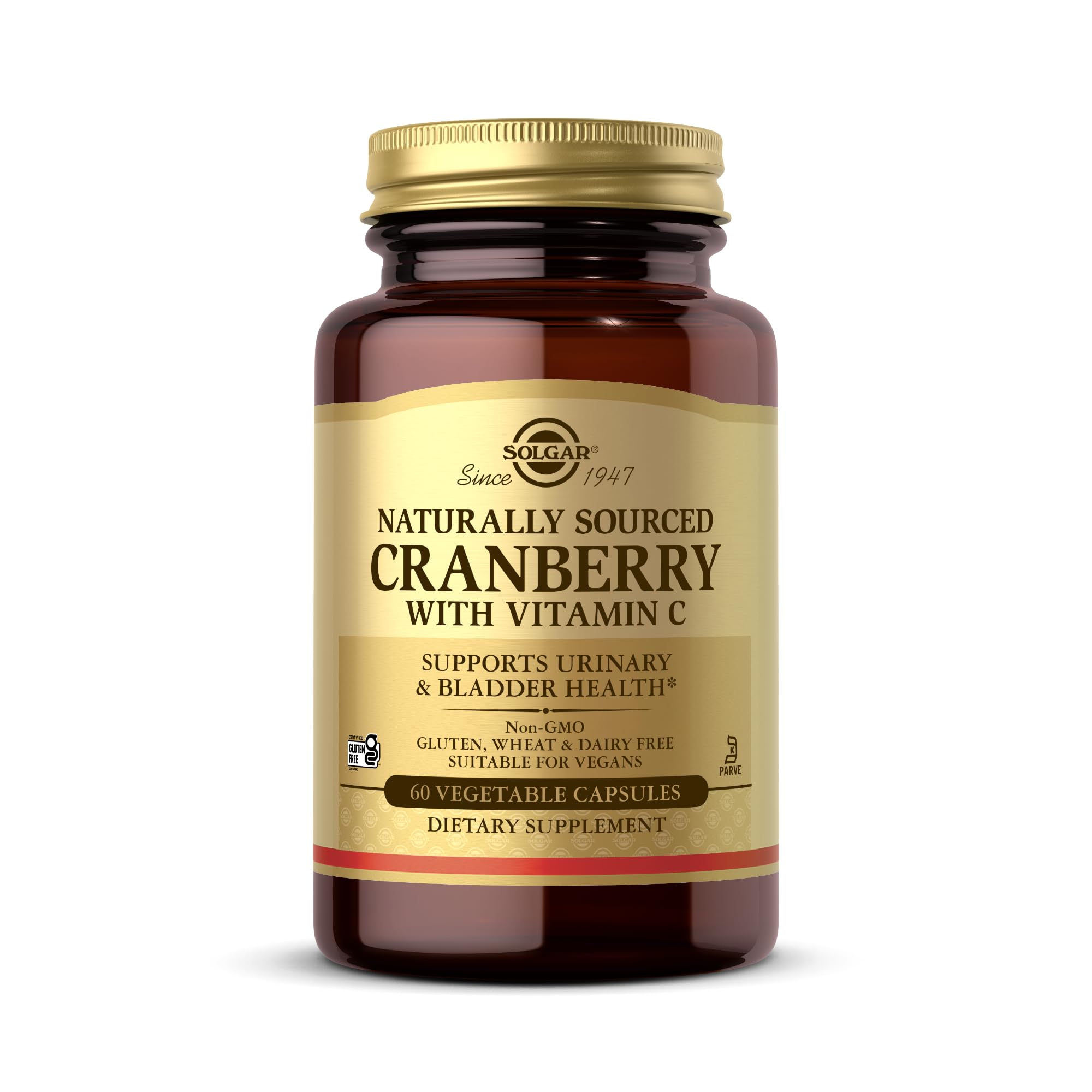 Solgar Cranberry with Vitamin C - 60 Vegetable Capsules bottle front view