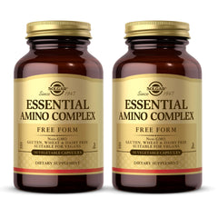 Solgar Essential Amino Complex bottle and 2-pack packaging