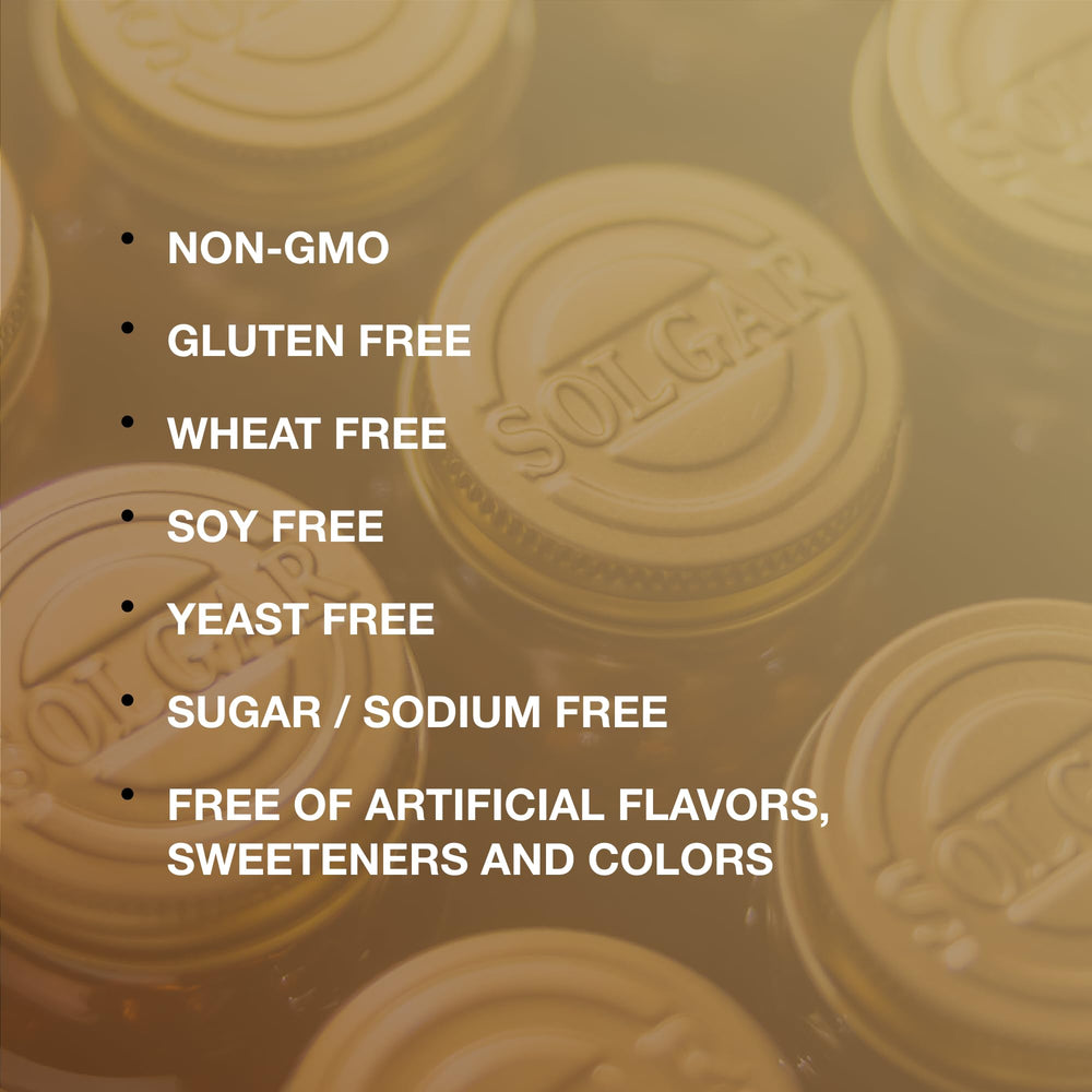 Gluten-free and non-GMO vitamin C bottle by Solgar Ester-C Plus