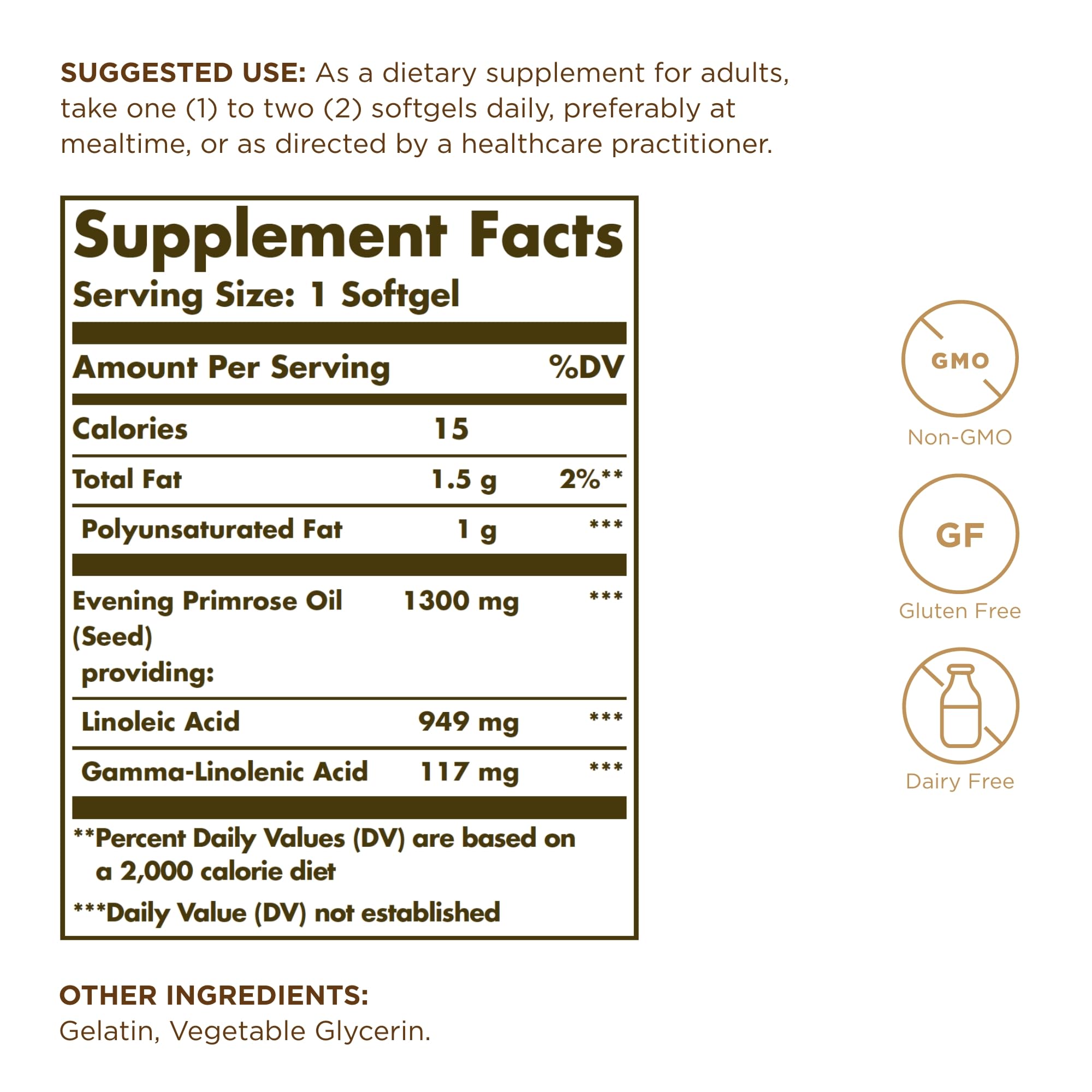 Two-pack of Solgar Evening Primrose Oil 1300 mg bottles
