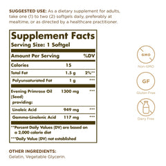 Two-pack of Solgar Evening Primrose Oil 1300 mg bottles