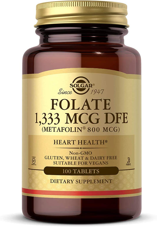 Solgar Folate 1,333 mcg DFE bottle label