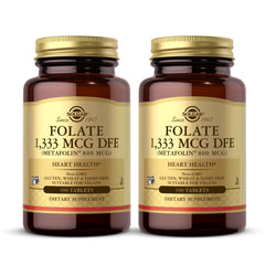 Solgar Folate 1,333 mcg DFE Metafolin prenatal vitamin bottle and packaging