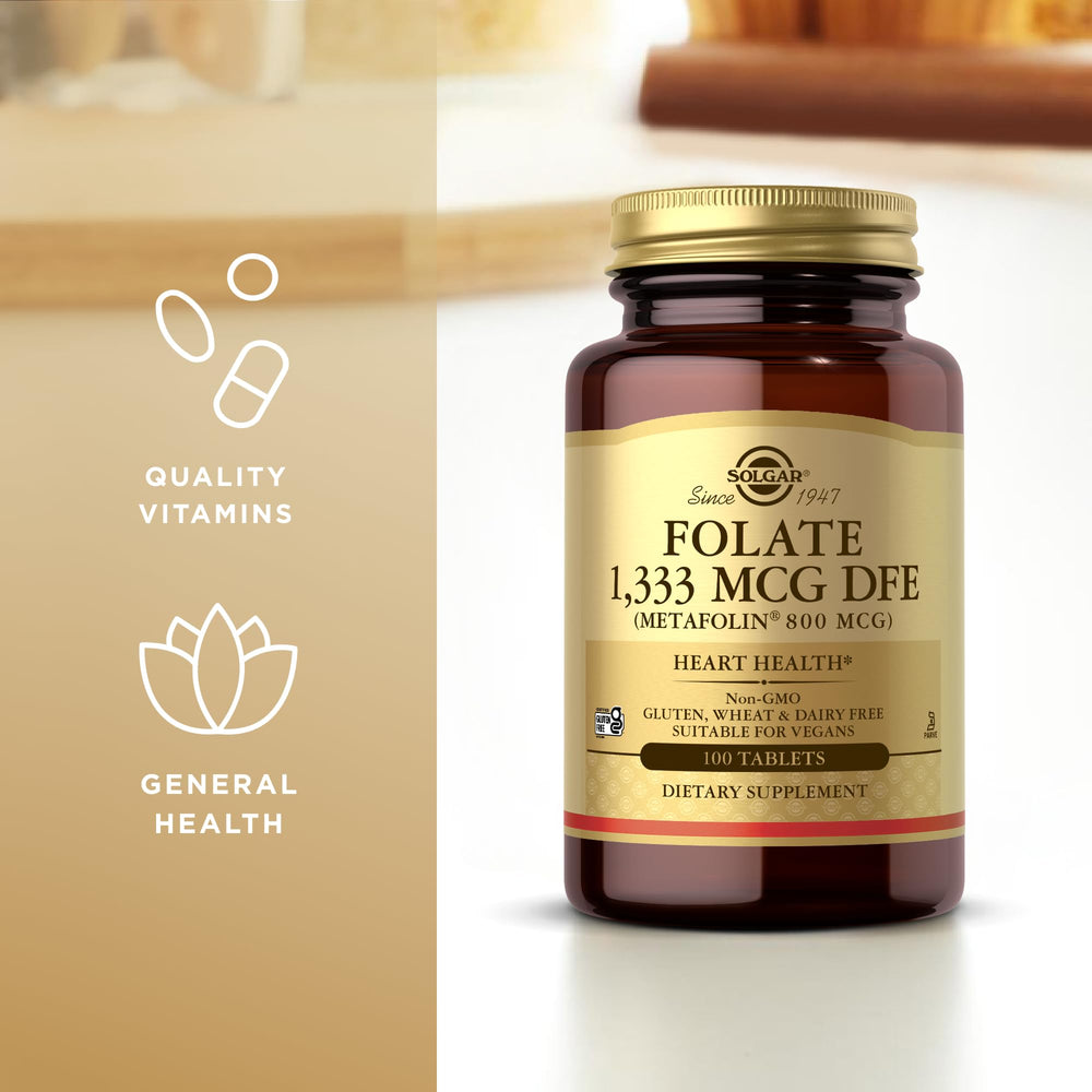 Two-bottle pack of Solgar Folate prenatal vitamins (200 total servings)