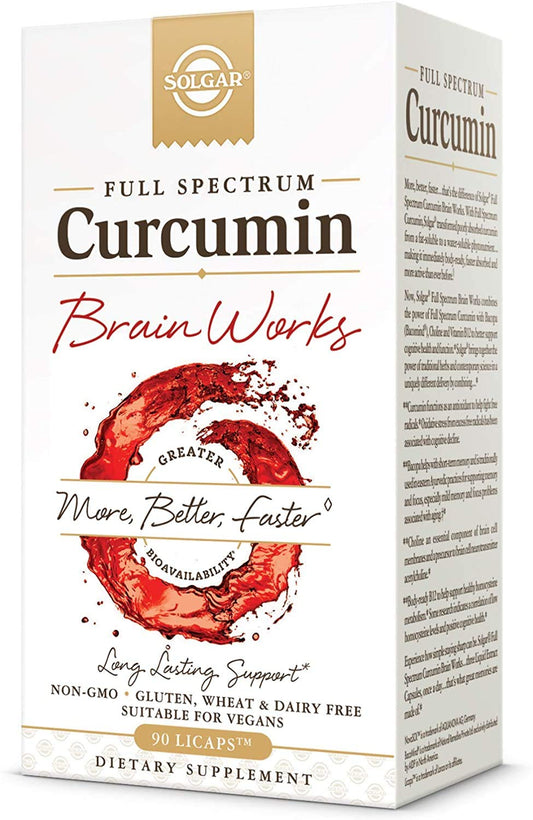 Solgar Brain Works bottle with 90 Licaps