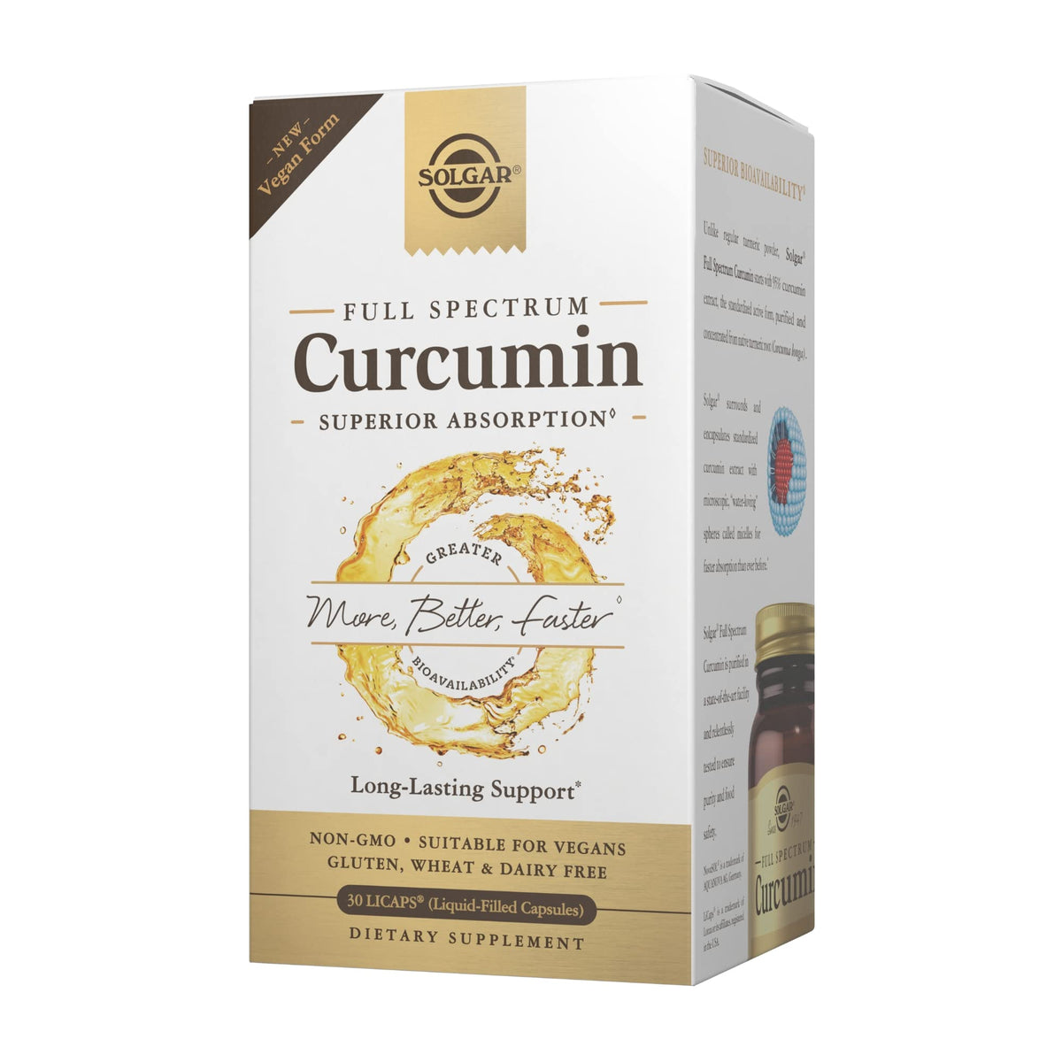 Solgar Full Spectrum Curcumin LiCaps bottle with 30 counts