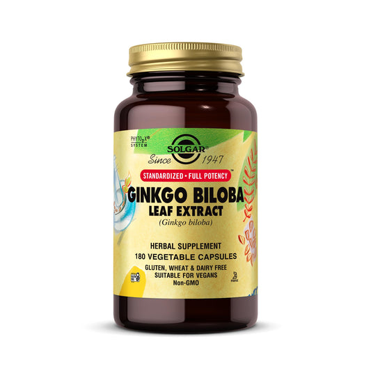 Solgar Ginkgo Biloba Leaf Extract bottle label