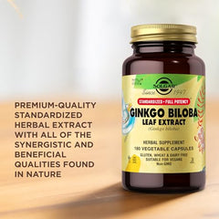 Solgar Ginkgo Biloba capsules on white background