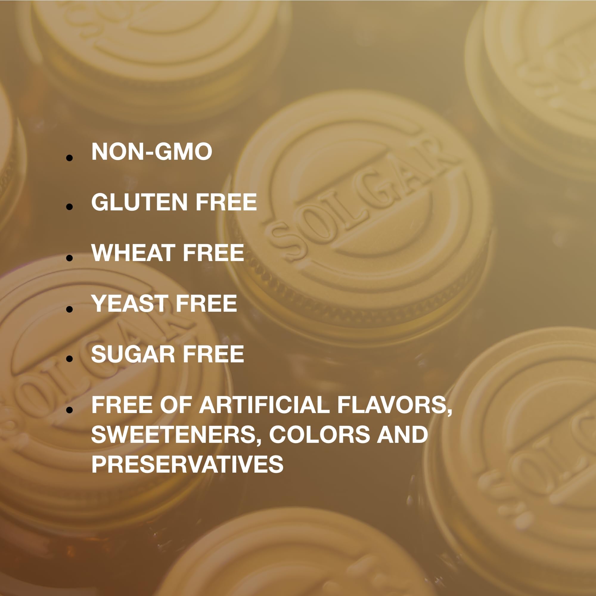Non-GMO and gluten-free Solgar packaging icon