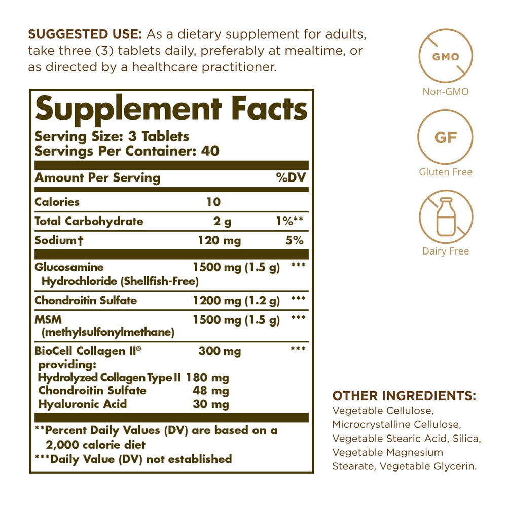Solgar product label showing 120 tablets per bottle and pack of 2