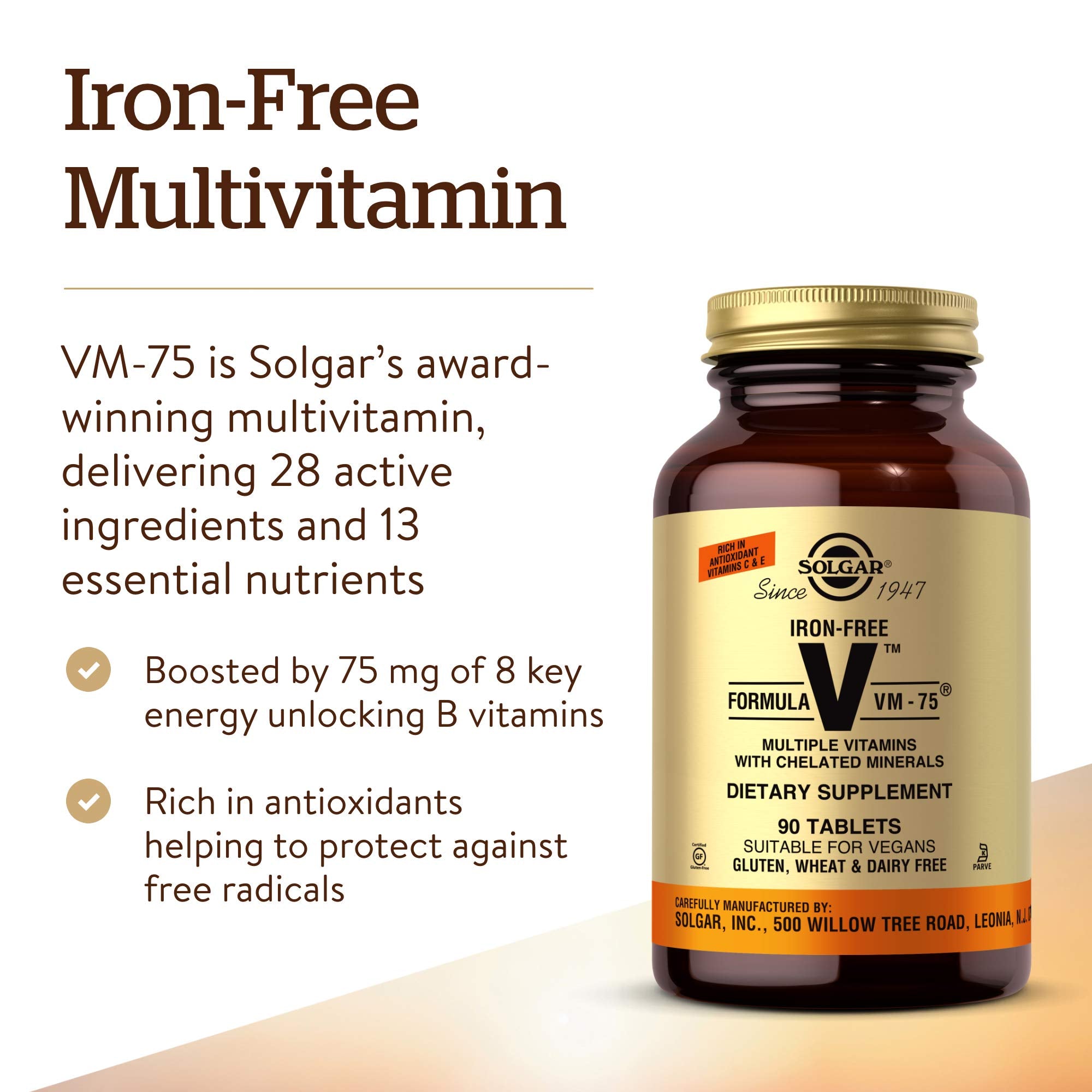 Solgar Iron-Free VM-75 vitamins list