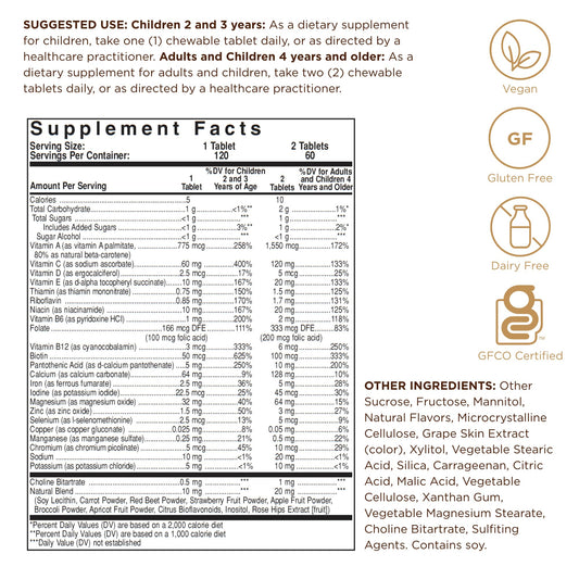 Close-up of Kangavites Bouncin’ Berry chewable tablet