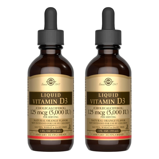 Solgar Liquid Vitamin D3 bottle front view with orange flavor
