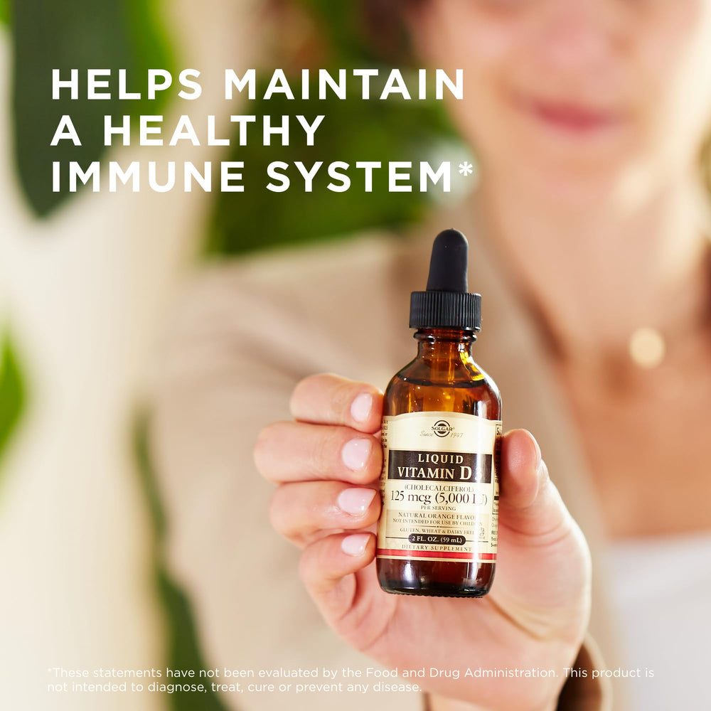 Pack of two Solgar Vitamin D3 Liquid orange flavor bottles