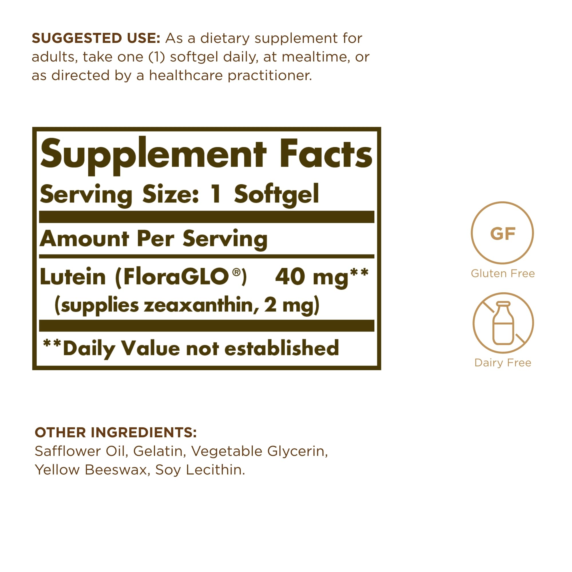 Solgar Lutein 40 mg softgels with blue light protection