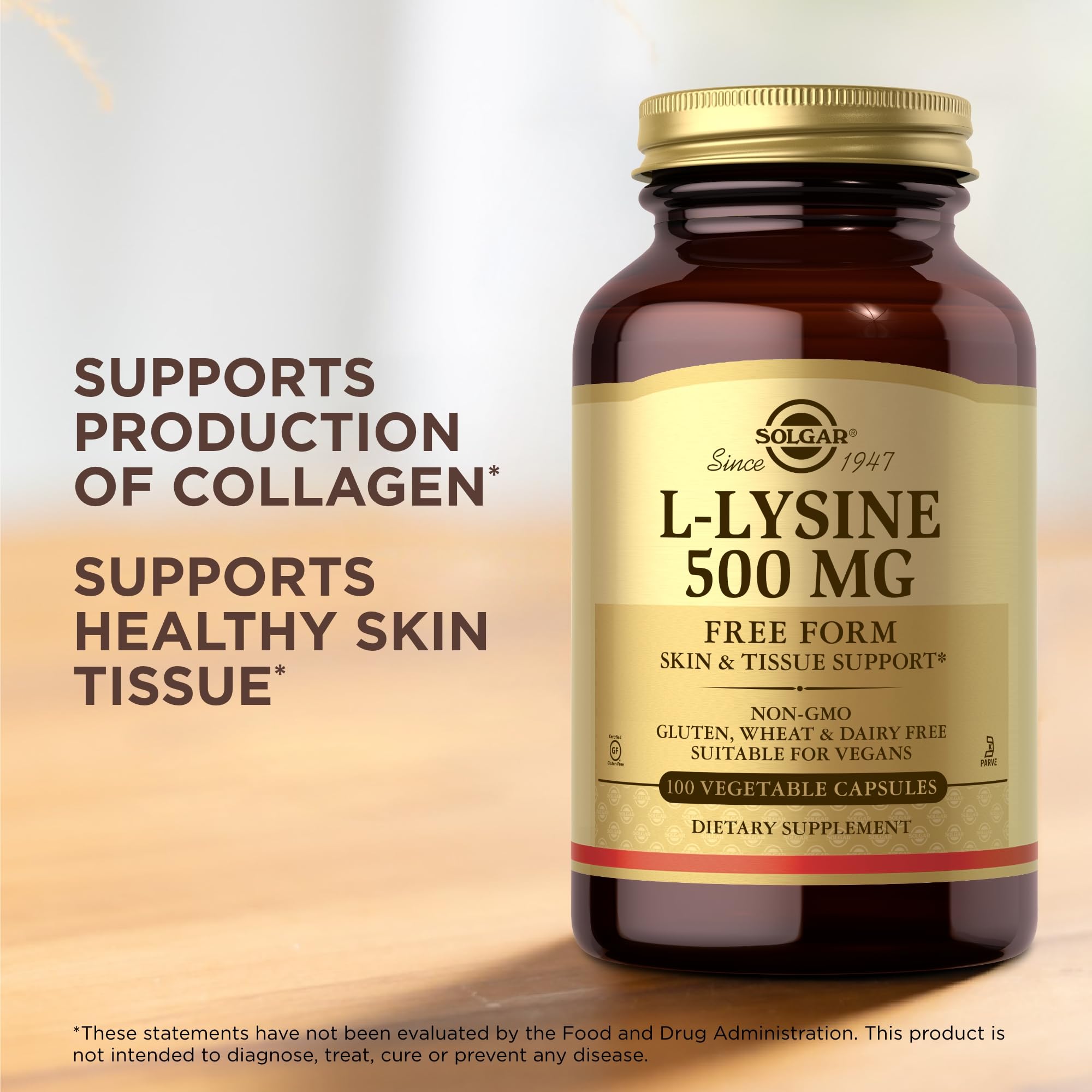 Solgar L-Lysine 500 mg label and packaging artwork