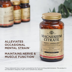 Solgar Magnesium Citrate nutrition facts panel