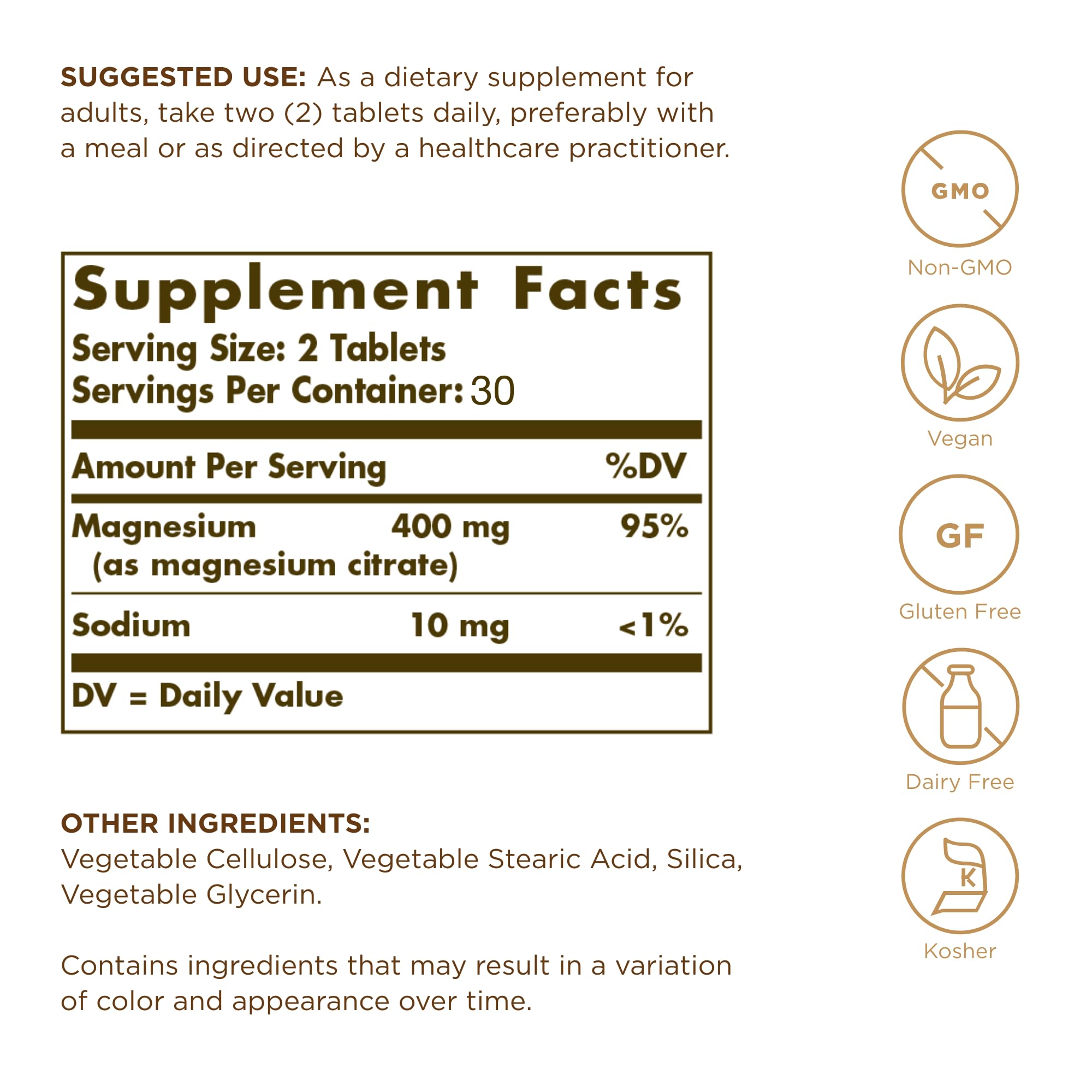 Close-up of magnesium citrate tablets