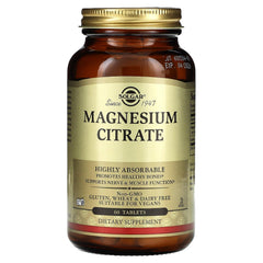 Solgar Magnesium Citrate ingredients and nutrition facts panel