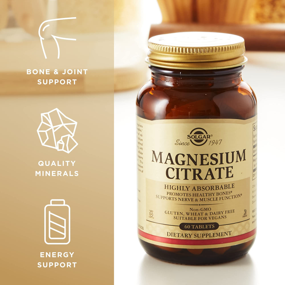 Solgar Magnesium Citrate label showing product details
