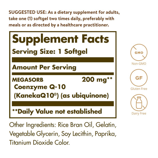 Solgar Megasorb CoQ-10 bottle and packaging
