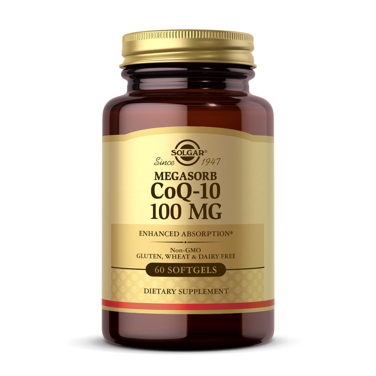 Solgar Megasorb CoQ-10 100 mg softgels bottle with label
