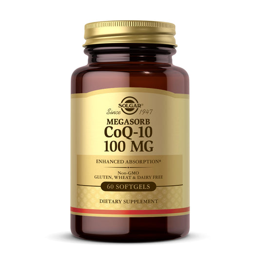 Solgar Megasorb CoQ-10 100 mg softgels bottle with label