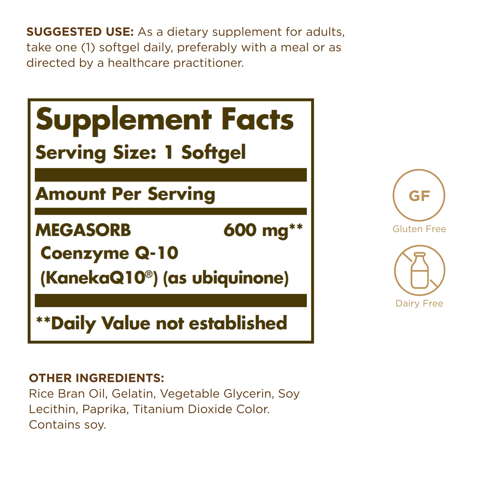 Close-up of Solgar Megasorb CoQ-10 600 mg softgels