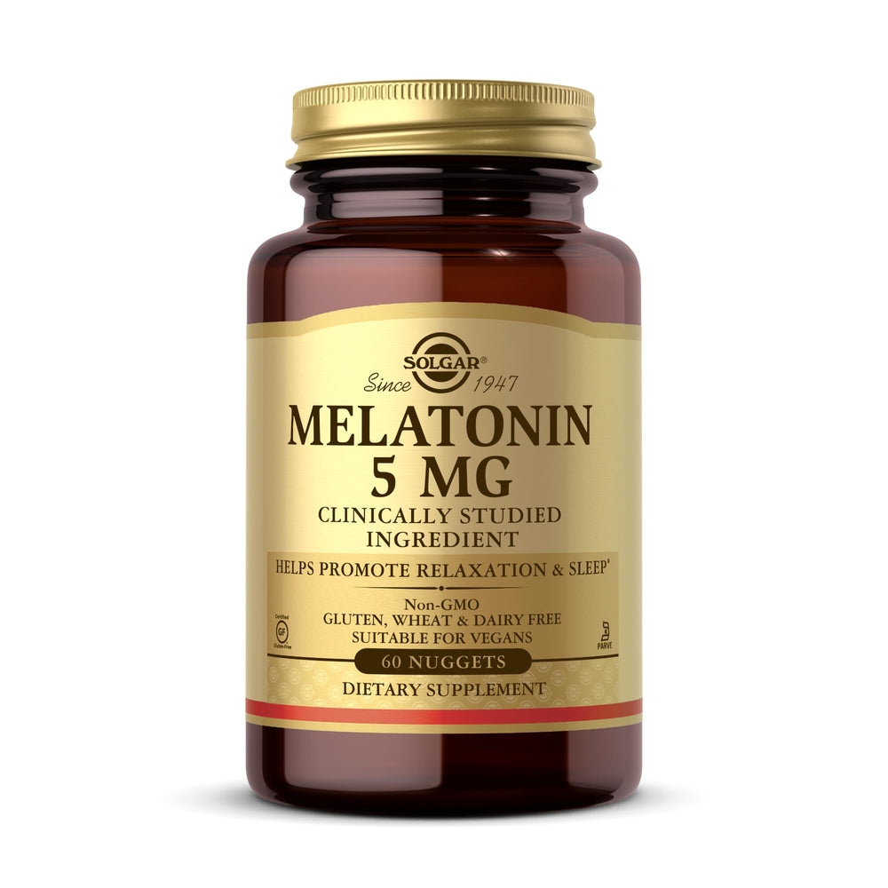 Solgar Melatonin 5 mg bottle with 60 nuggets