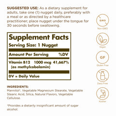 Solgar Methylcobalamin B12 1000 mcg Nuggets side view