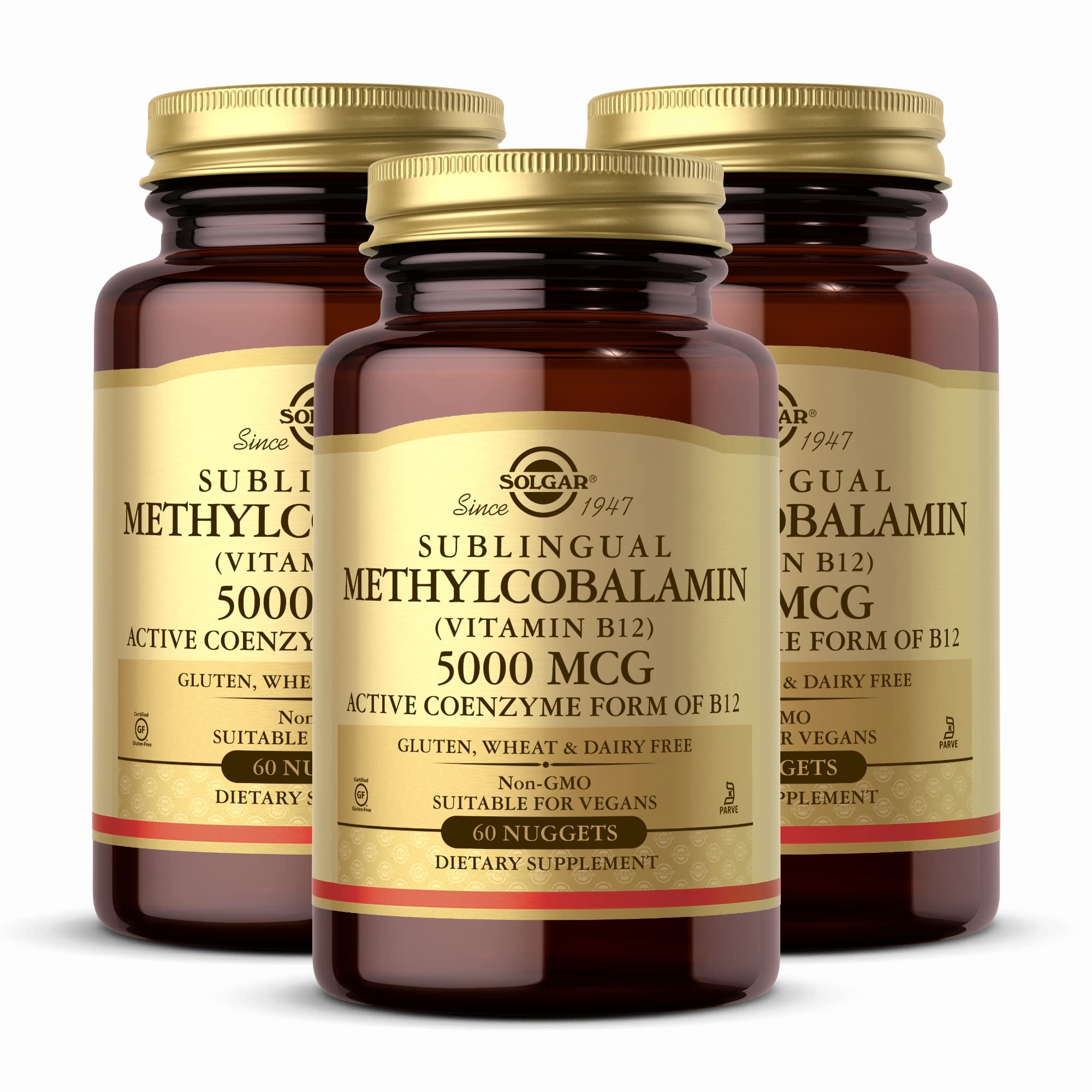 Solgar Methylcobalamin 5000 mcg Nuggets Cherry flavor front view