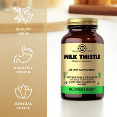 Close-up of Solgar Milk Thistle capsules