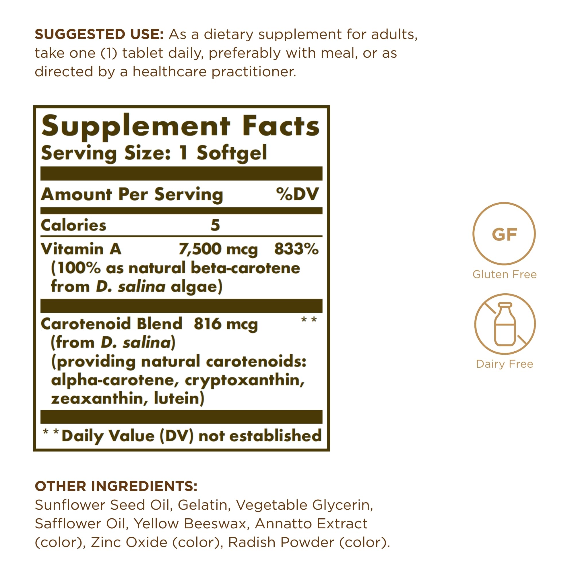 Softgels poured from Solgar Oceanic Beta-Carotene