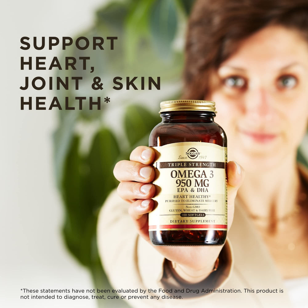 Non-GMO gluten-free and dairy-free icons with Solgar Omega-3