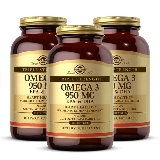 Solgar Omega 3 950 mg bottle front view