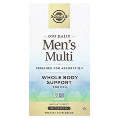 Solgar One Daily Men's Multivitamin bottle showing 60 vegan capsules